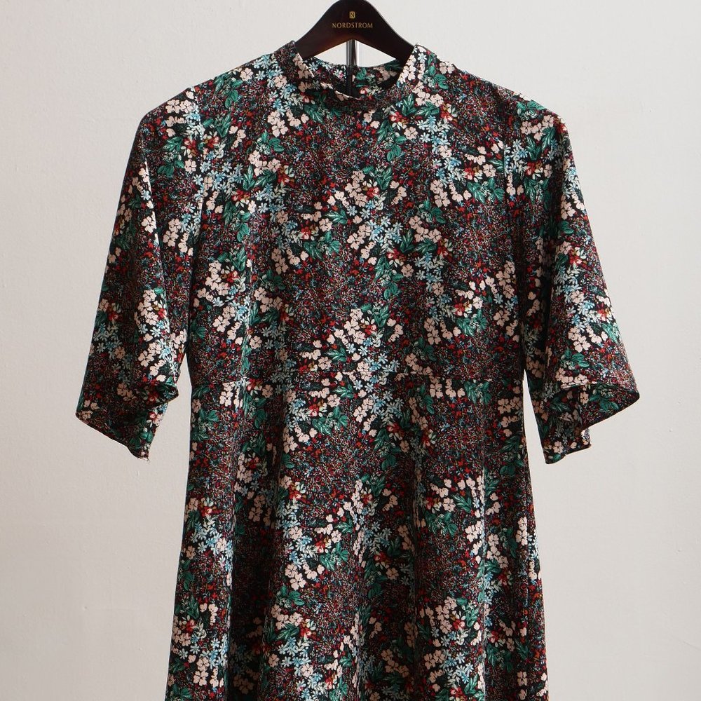 Zara High Neck Floral Shift Dress